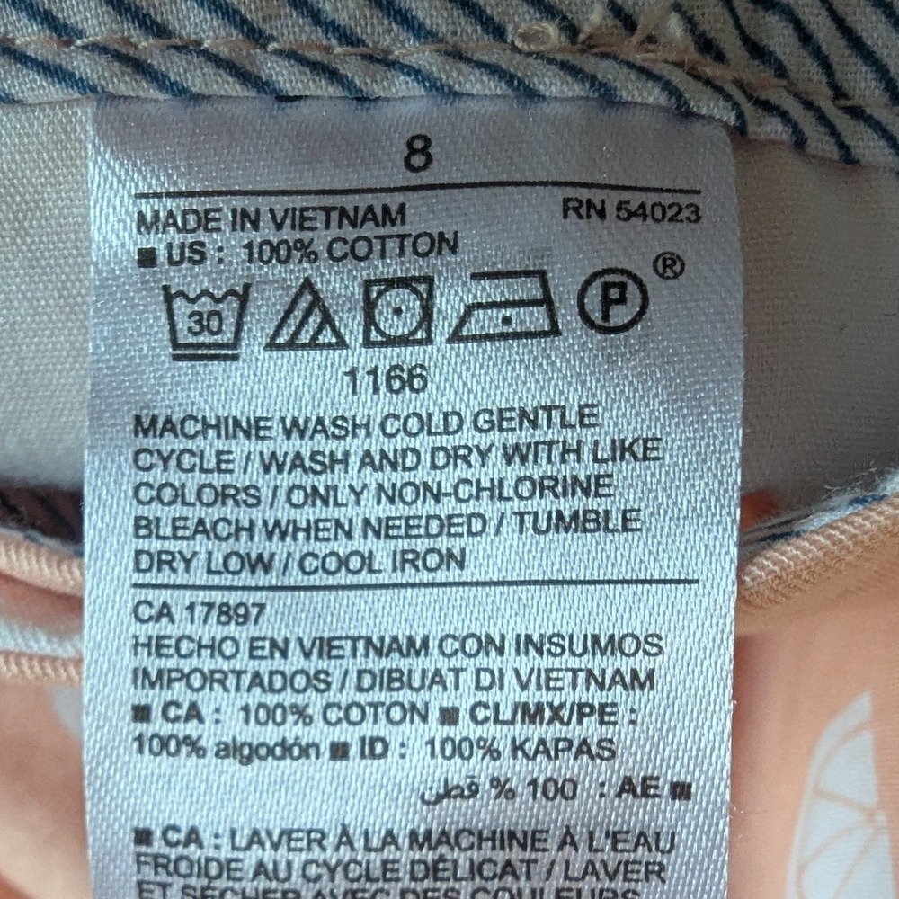 Old Navy Everyday Shorts Peach White Lemon Citrus Print Womens 8 Preppy Pastel - Picture 7 of 7